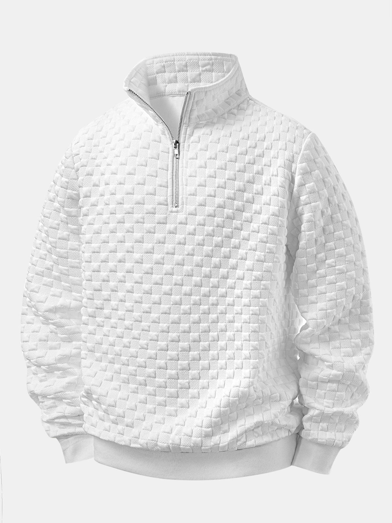 Schachbrett Jacquard Quarter Zip Sweatshirt & Jogginghosen