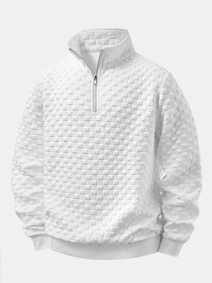 Schachbrett Jacquard Quarter Zip Sweatshirt & Jogginghosen