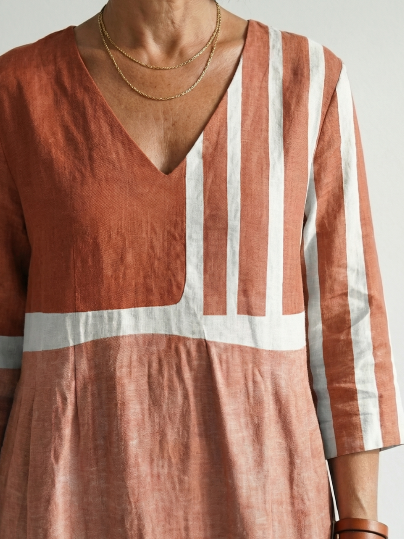 Jana | Midi-Kleid mit Streifenmuster