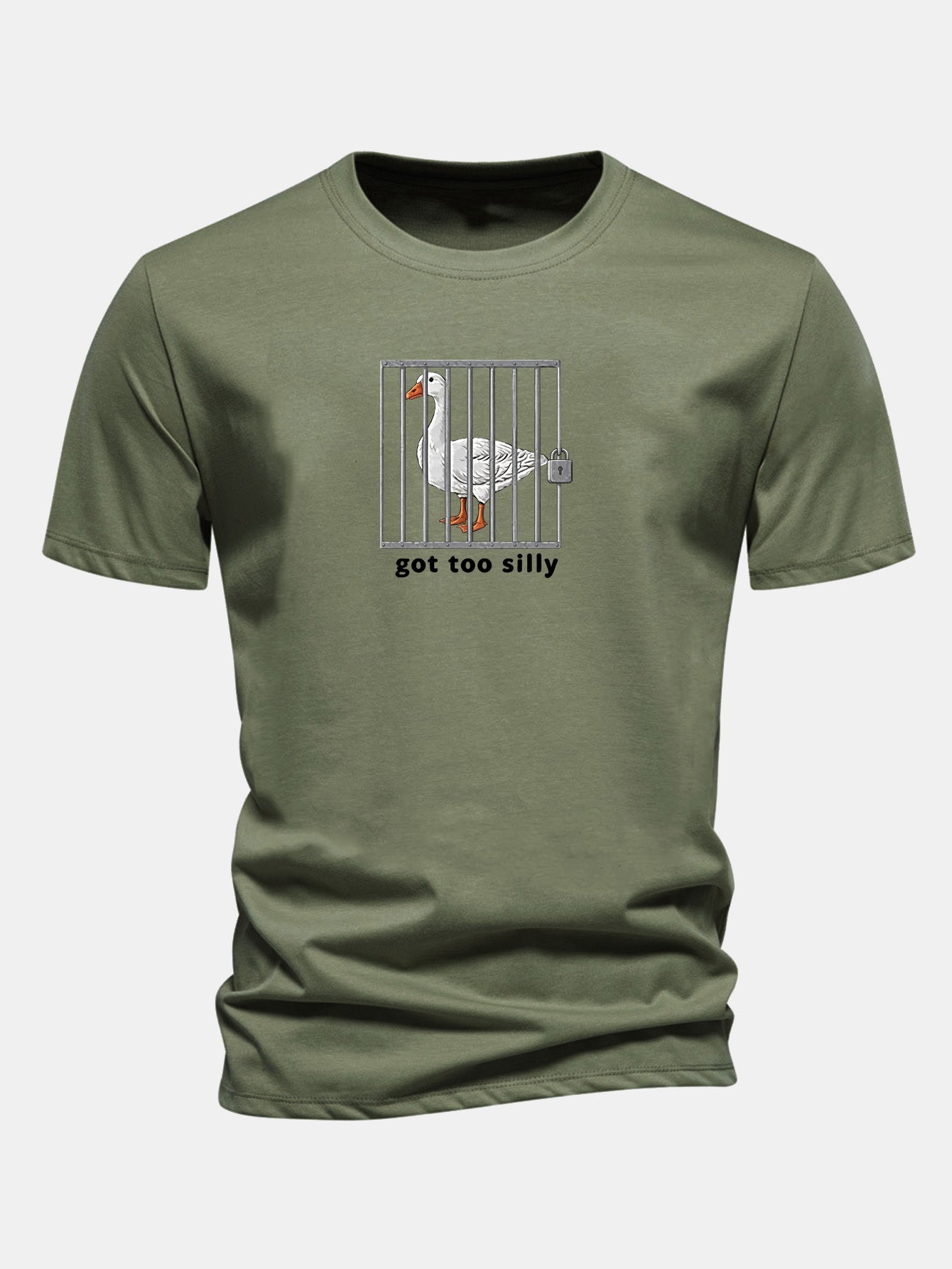 Regulär geschnittenes T-Shirt mit lustigem Gänse-Druck
