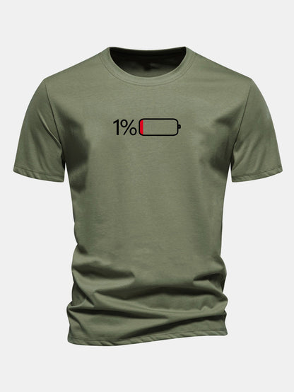 Reguläre Passform 1% Batteriedruck Baumwoll-T-Shirt & Corduroy 7" Shorts