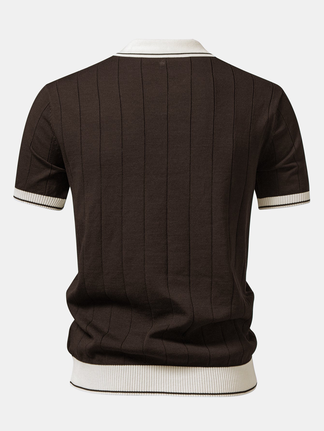 Kontrastbesatz Ribbed Johnny Kragen Strick Polo & Slim Fit Tapered Hose