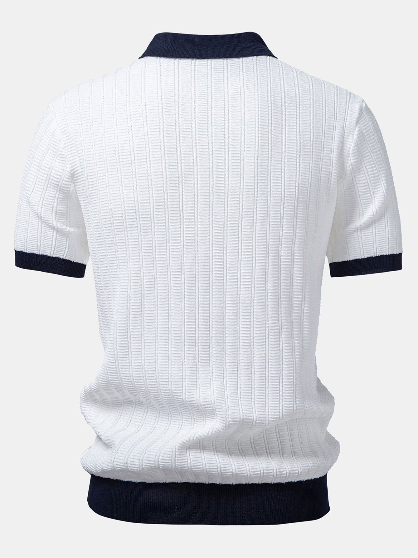 Kontrast Texturiertes Johnny-Kragen Polo & Slim Fit Tapered Hose