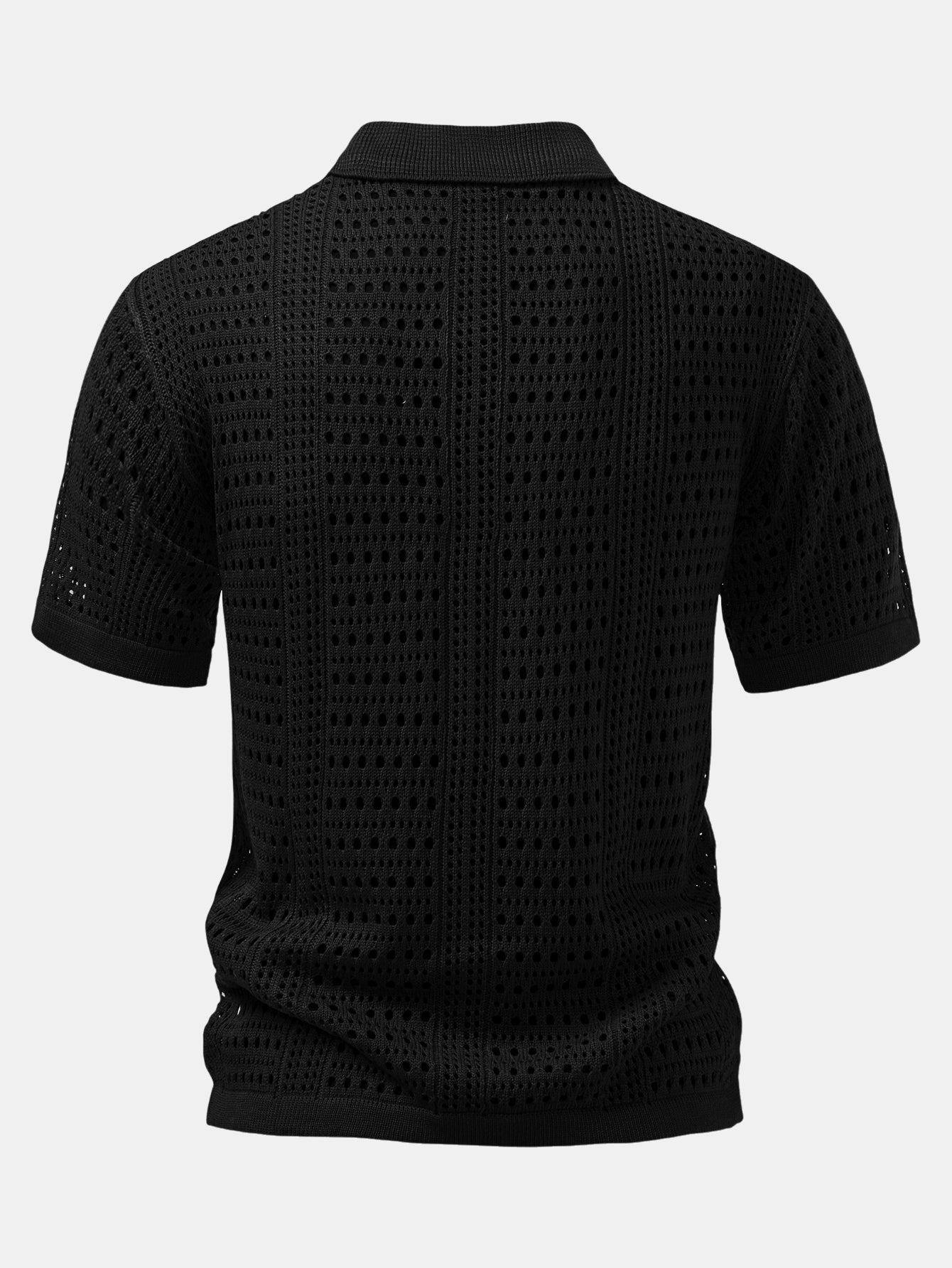 Häkel V-Ausschnitt Polo-Shirt