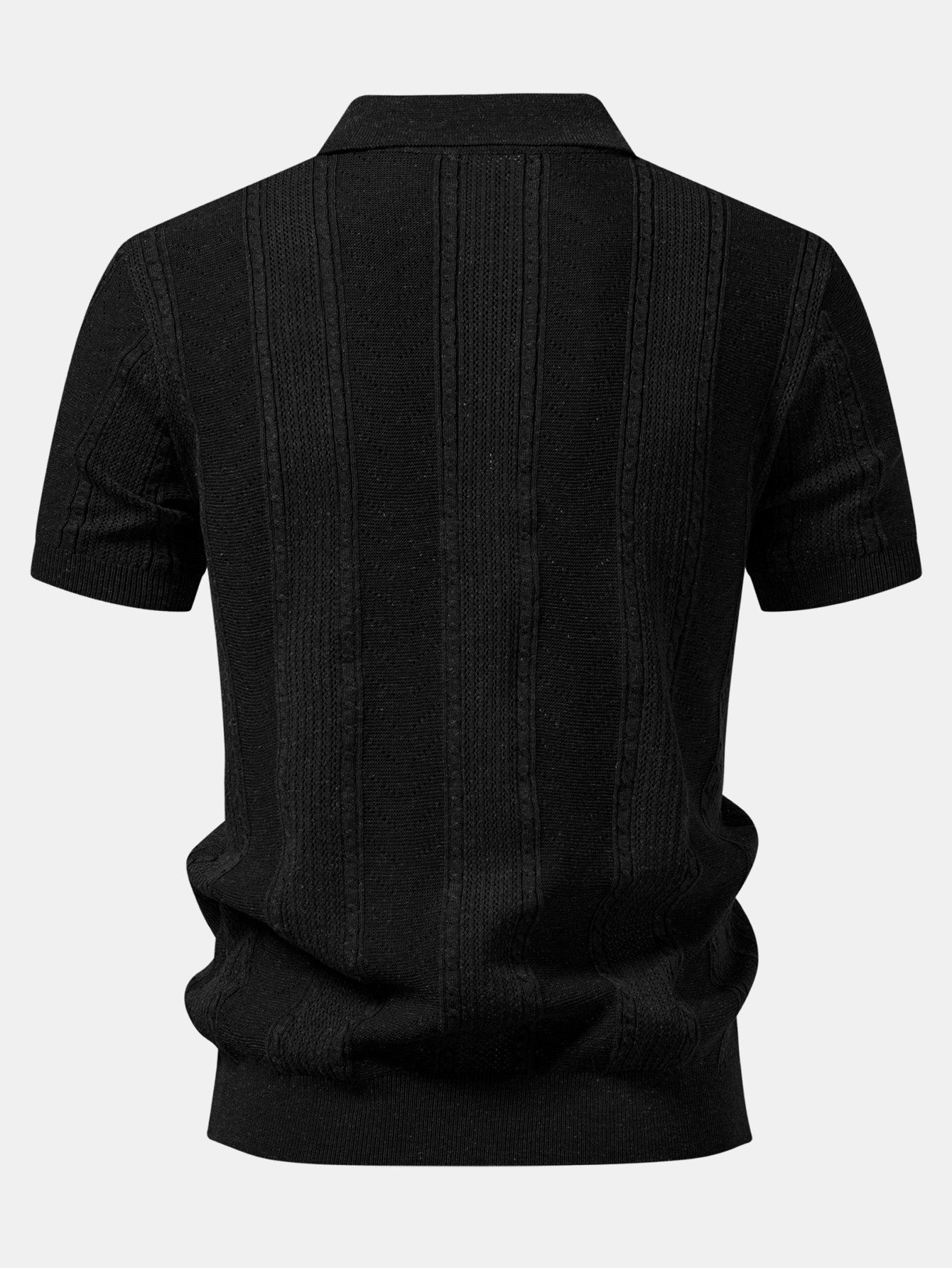 Leinenstrukturiertes Strickpolo & gerade geschnittene Leinenhose