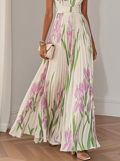 Yara™ - Maxikleid aus Plisseeschiffon