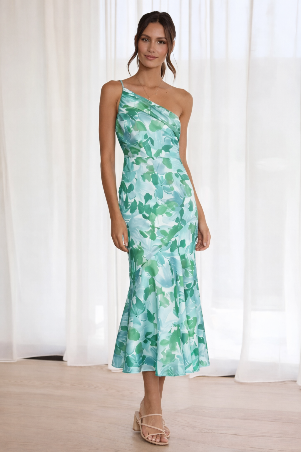 VIVIENNE | Selena - Ein-Schulter Blumenkleid