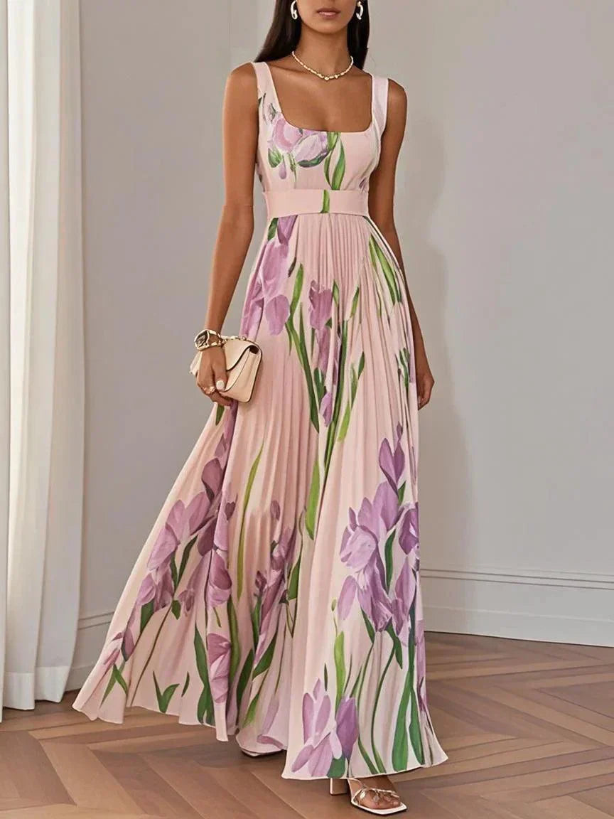 Yara™ - Maxikleid aus Plisseeschiffon