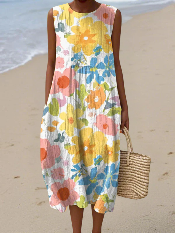 RUBY | PASTELL FLEUR MIDI KLEID