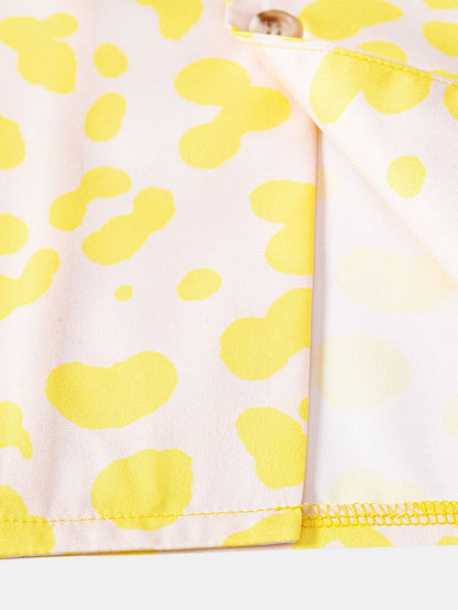 Leopardenmuster Button-Up Hemd & Badehose