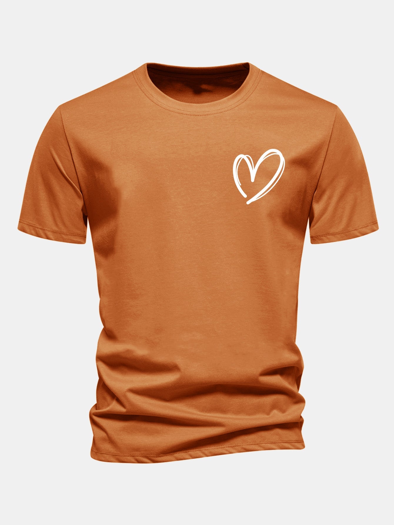 Regulär geschnittenes T-Shirt mit Herzmuster aus Baumwolle