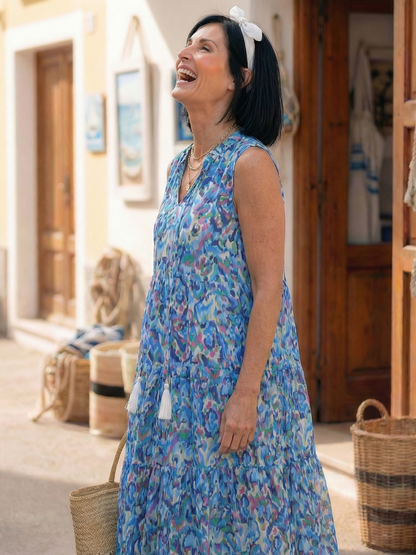 Taryn | Luftiges Sommerkleid mit Bindekragen