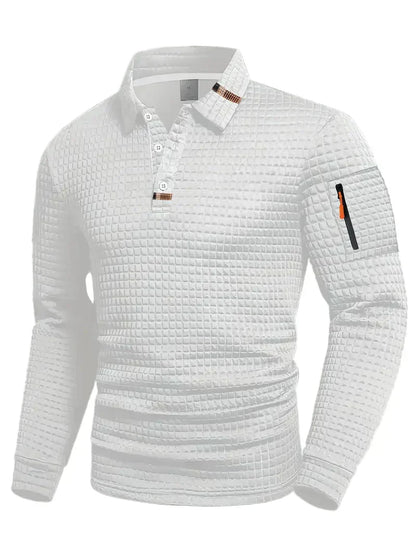 Ephraim | Polo-Shirt mit strukturiertem Stoff und Taschenärmel