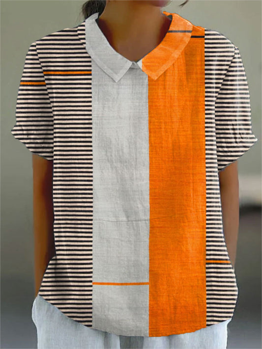 Lena | Farbblock Gestreiftes Shirt