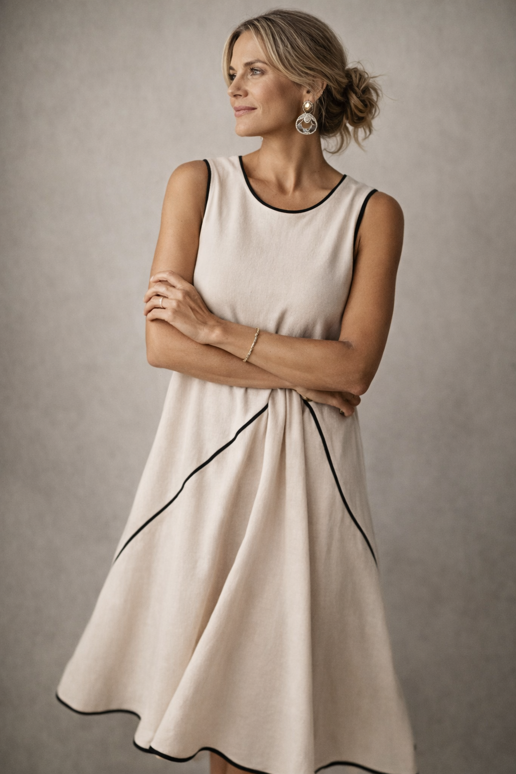 VIVIENNE | Yvona - Ärmelloses Kleid mit Kontrastdetails