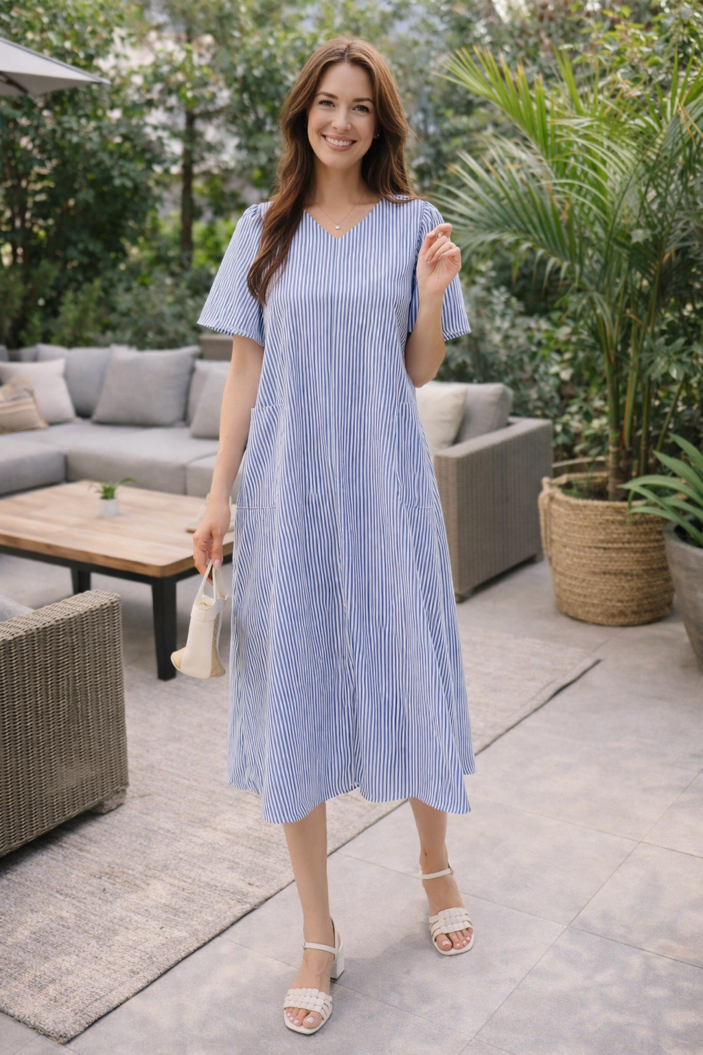 VIVIENNE | Lisa - Gestreifte Midi Kleid