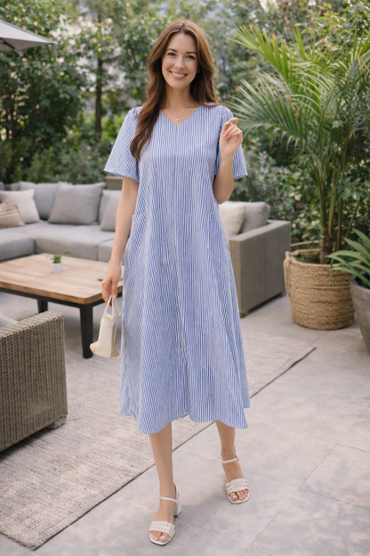 VIVIENNE | Lisa - Gestreifte Midi Kleid