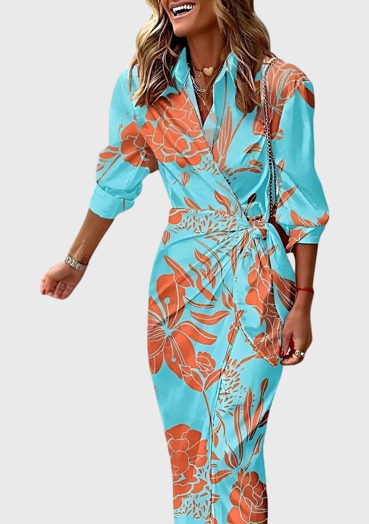Everly | Elegantes Wickelkleid mit Druck