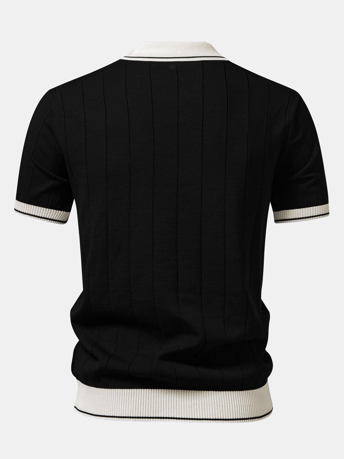 Kontrastbesatz Ribbed Johnny Kragen Strick Polo & Slim Fit Tapered Hose