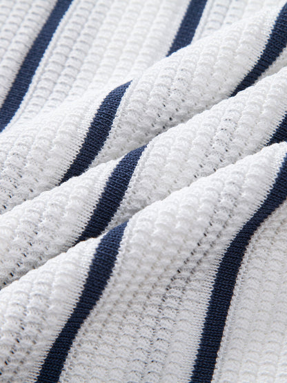 Streifen Strickhemd mit Knopfleiste