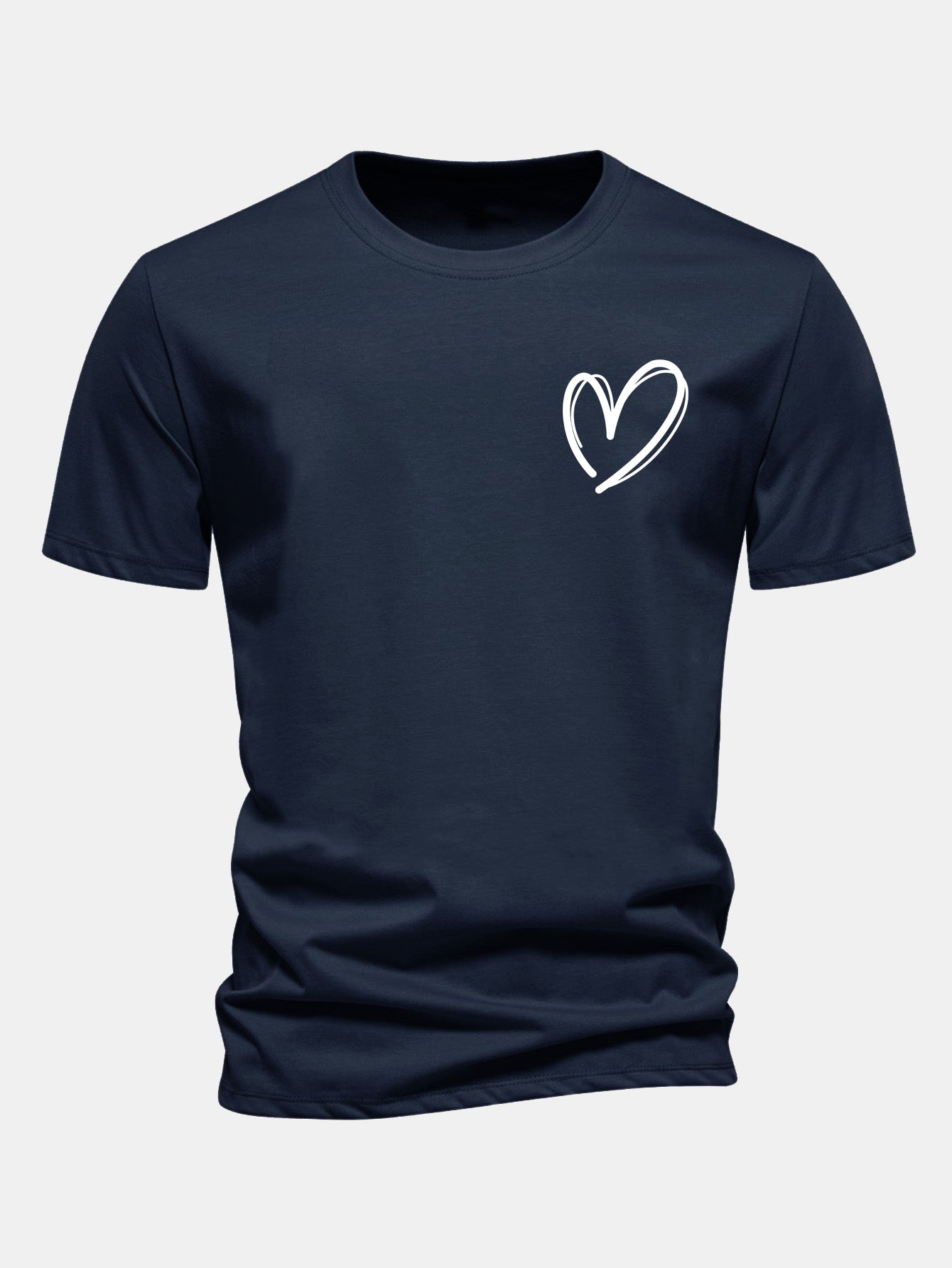 Regulär geschnittenes T-Shirt mit Herzmuster aus Baumwolle