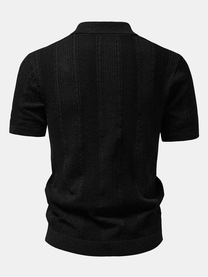 Leinentexturiertes Strickhemd & Slim Fit Tapered Hose