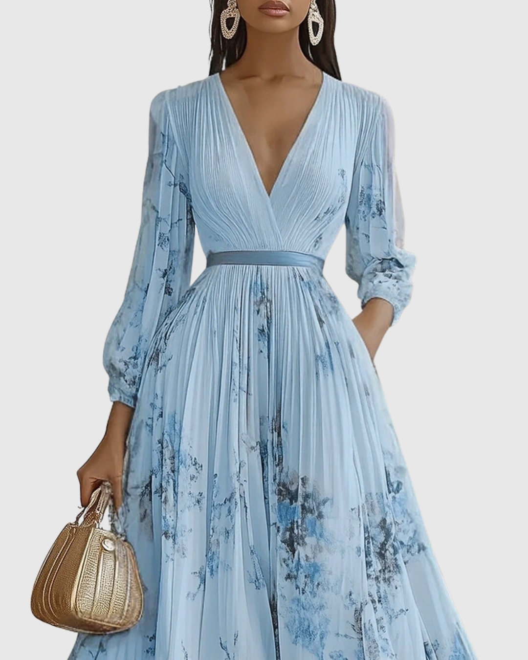 Siena™ - Elegante Plissee Maxi Kleid