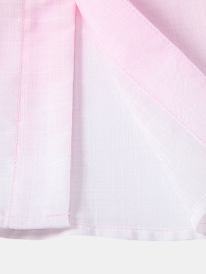 Gradient Leinen-Look Hemd & Schwimmshorts