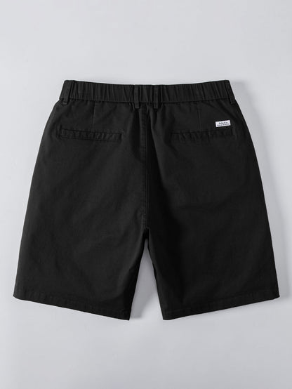 Gestreiftes Texturiertes Strick-Polo & Elastische Chino-Shorts
