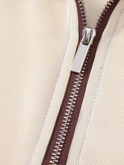 Kontrastbesatz Reißverschluss Polo & Slim Fit Tapered Hose