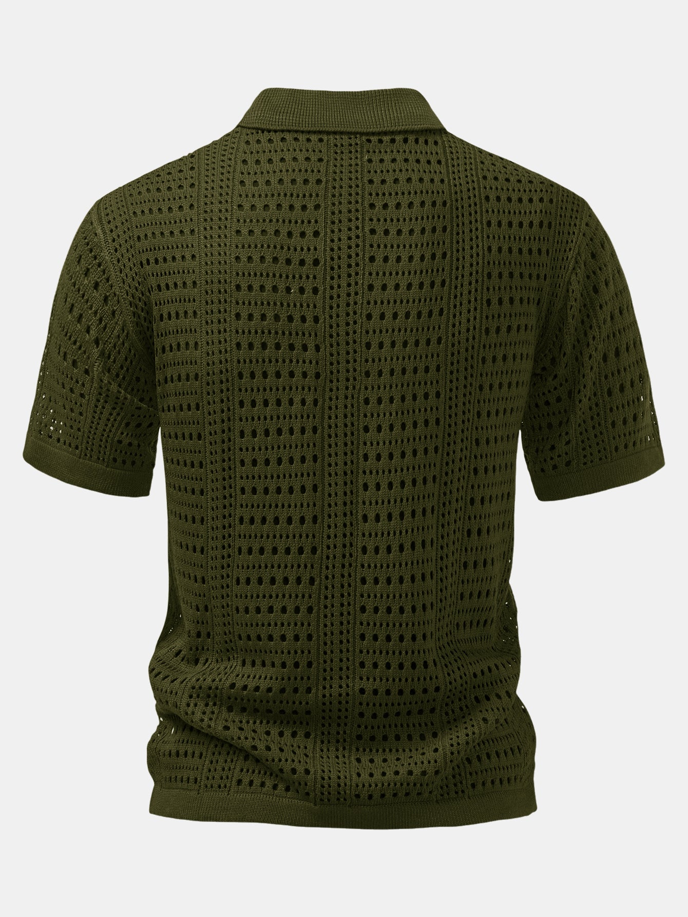 Häkel V-Ausschnitt Polo-Shirt