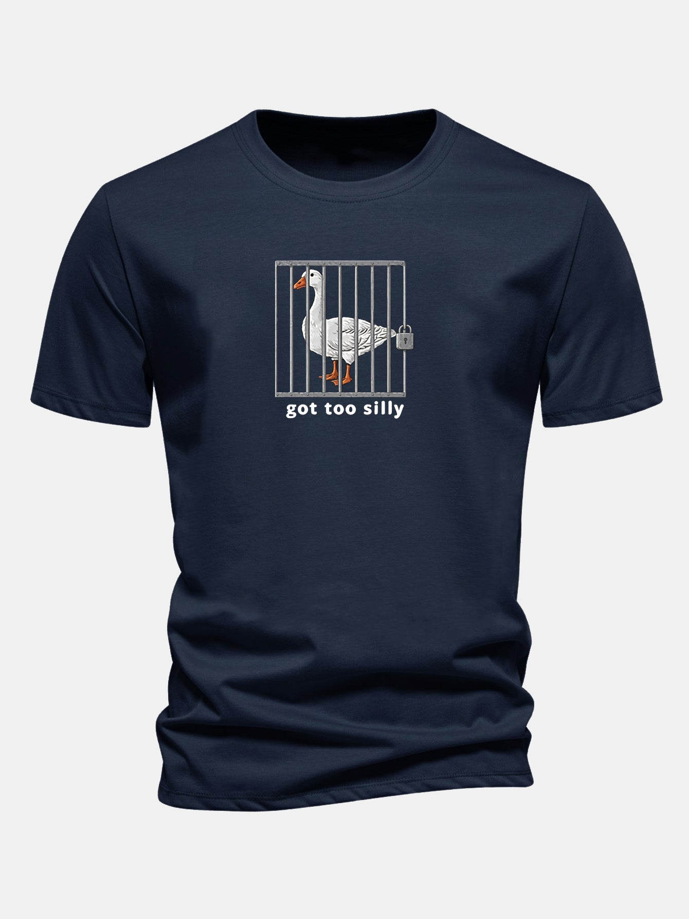 Regulär geschnittenes T-Shirt mit lustigem Gänse-Druck