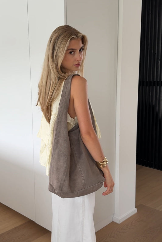 SUEDE SHOPPER TAUPE