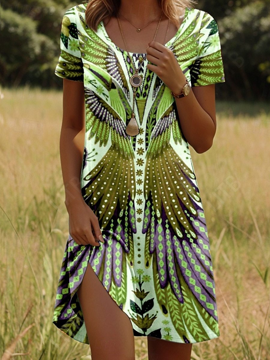 Isla™ – Kleid mit indisch inspiriertem Print und Rundhalsausschnitt