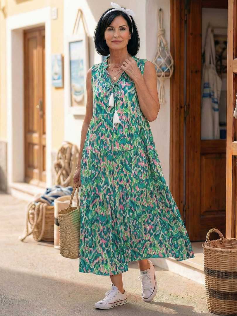 Taryn | Luftiges Sommerkleid mit Bindekragen