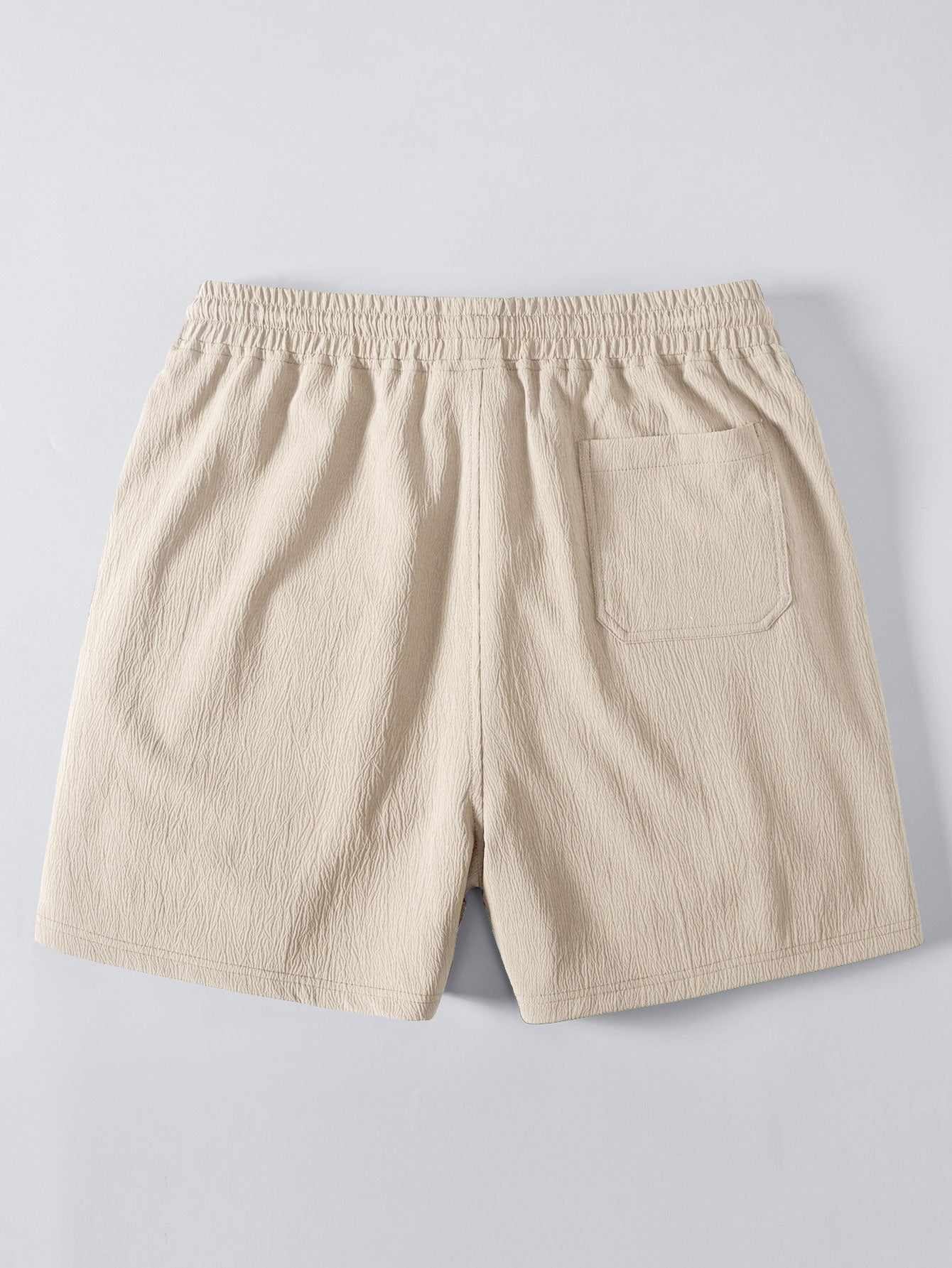Leinen-Rayon-Mischung Knopf-Down-Shirt & Crinkle-texturierte 5"-Shorts