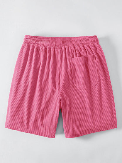 Relaxed Fit Pink Panther mit V-Zeichen Druck Baumwoll-T-Shirt & Corduroy 7" Shorts