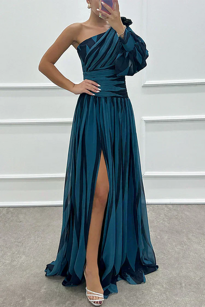 Fenna™ - Elegante Lange Kleid mit Einem Schulter