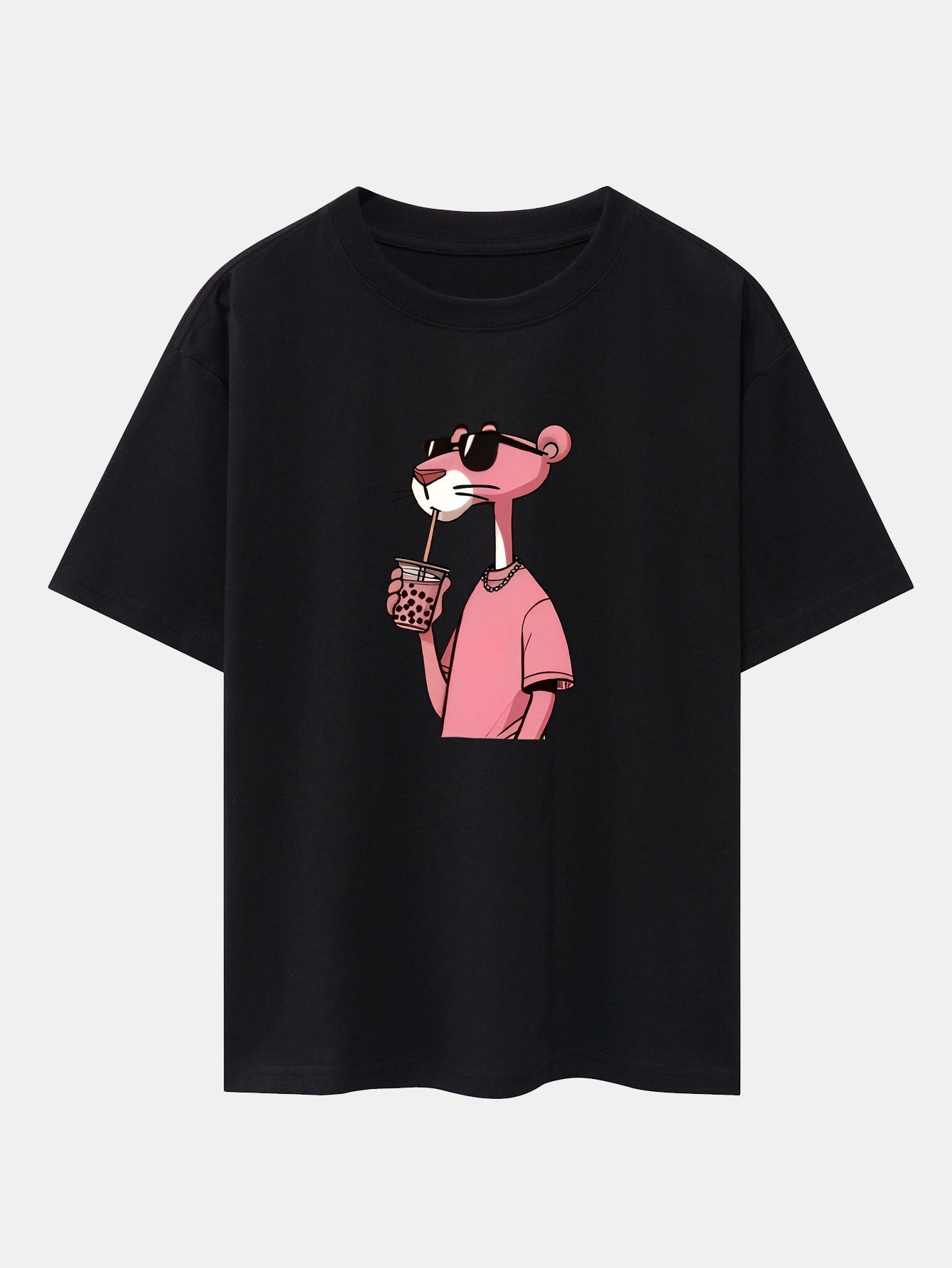 Relaxed Fit Pink Panther Print Baumwoll-T-Shirt & Corduroy 7" Shorts