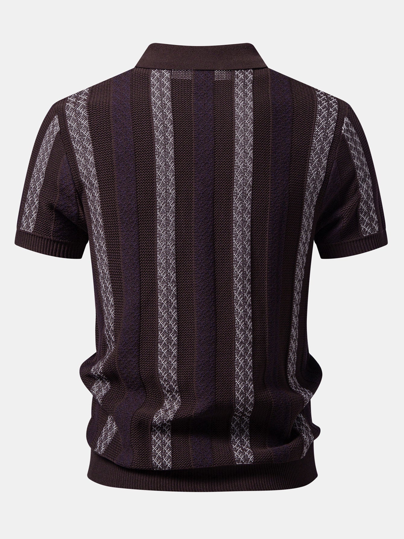 Gestreiftes Texturiertes Strick-Polo & Chino-Shorts mit Elastischem Bund
