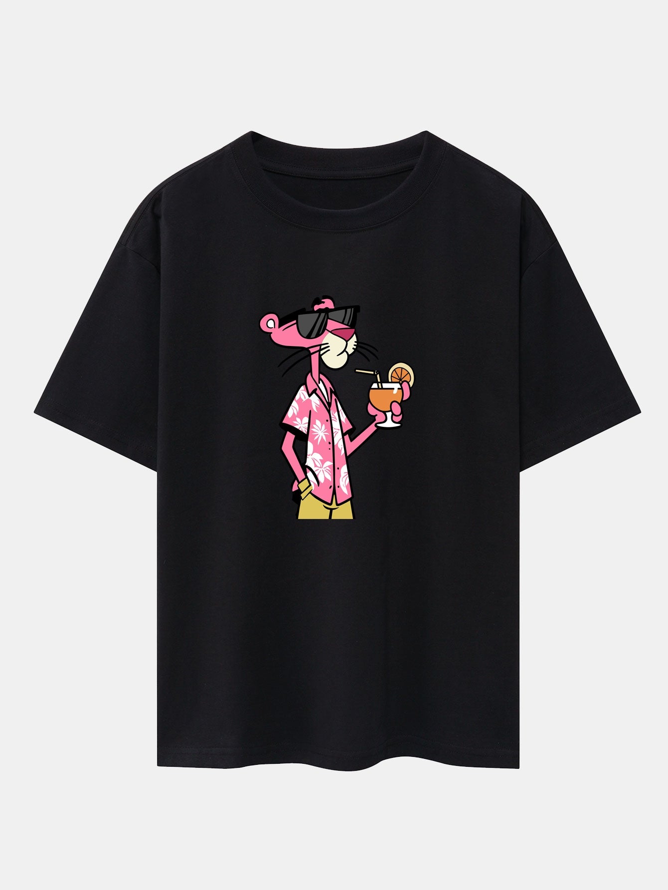 Relaxed Fit Urlaub Pink Panther Print Baumwoll T-Shirt & Corduroy 7" Shorts