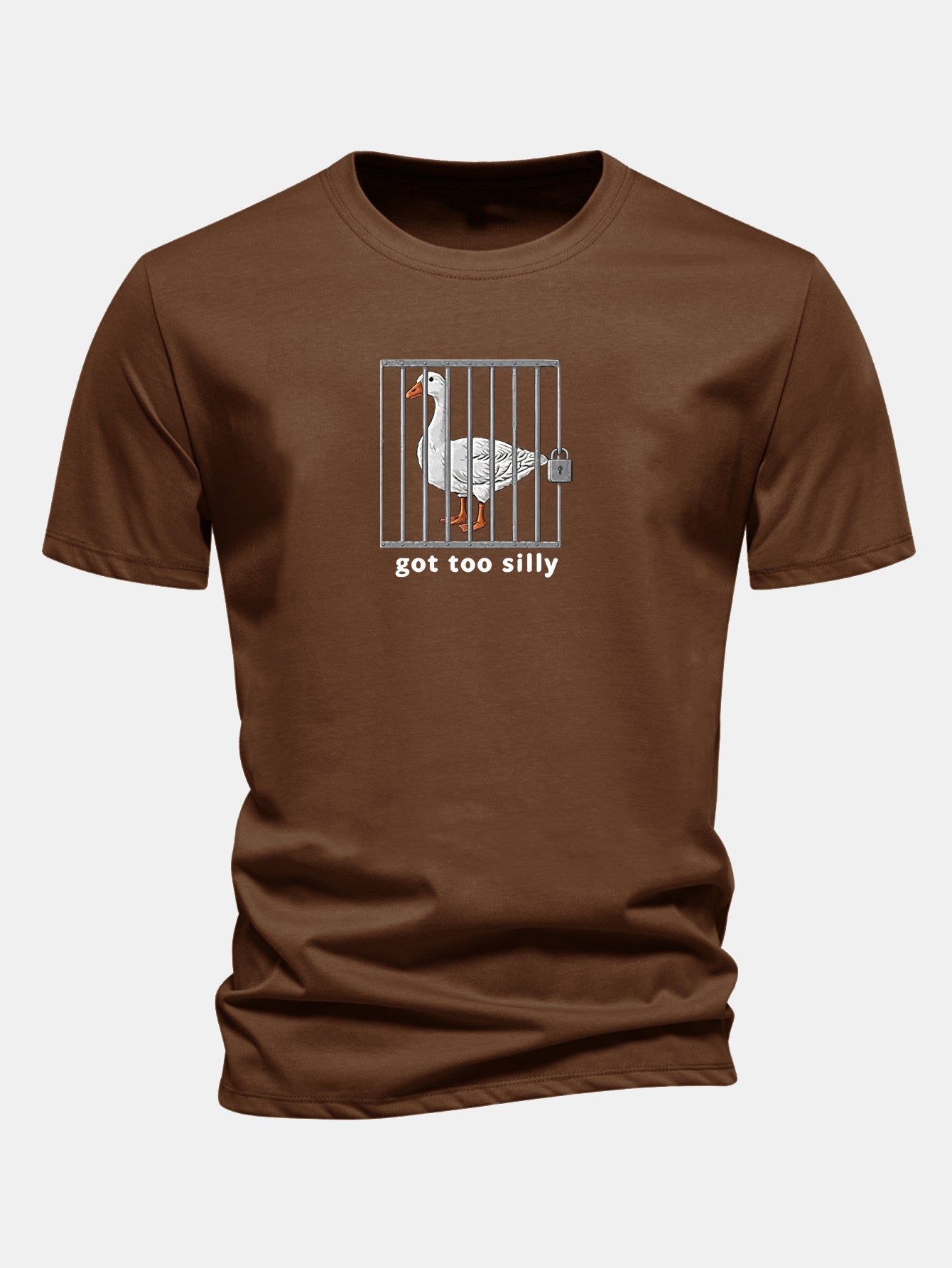 Regulär geschnittenes T-Shirt mit lustigem Gänse-Druck