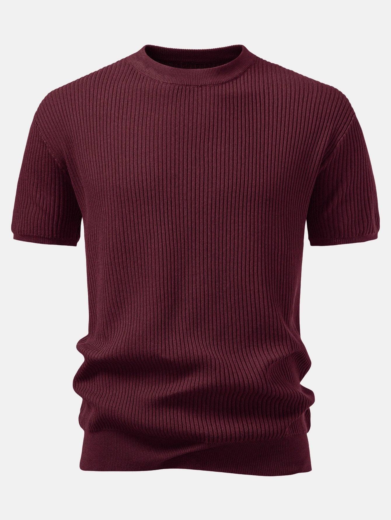 Rippstrick Rundhals T-Shirt