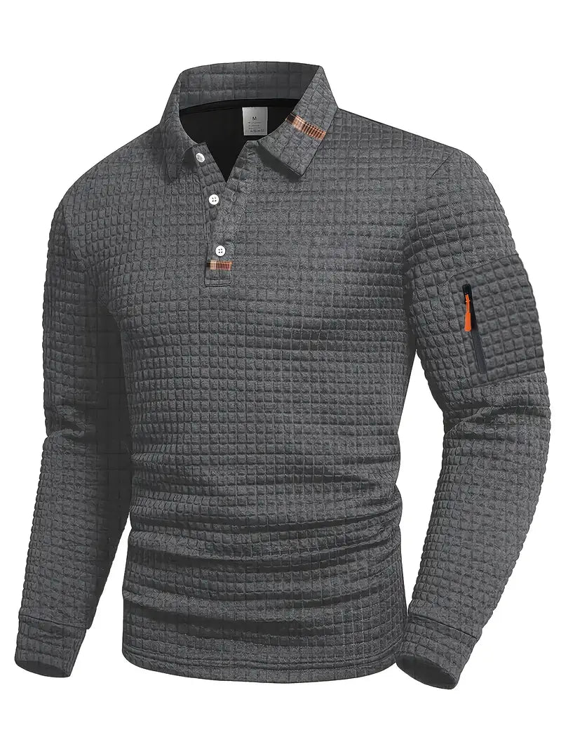 Ephraim | Polo-Shirt mit strukturiertem Stoff und Taschenärmel