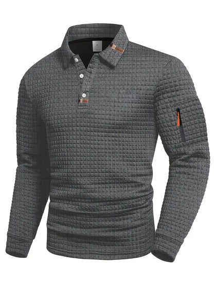 Ephraim | Polo-Shirt mit strukturiertem Stoff und Taschenärmel
