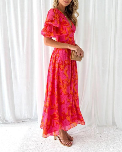 VIVIENNE | Paloma - Maxi Kleid mit Puffärmeln