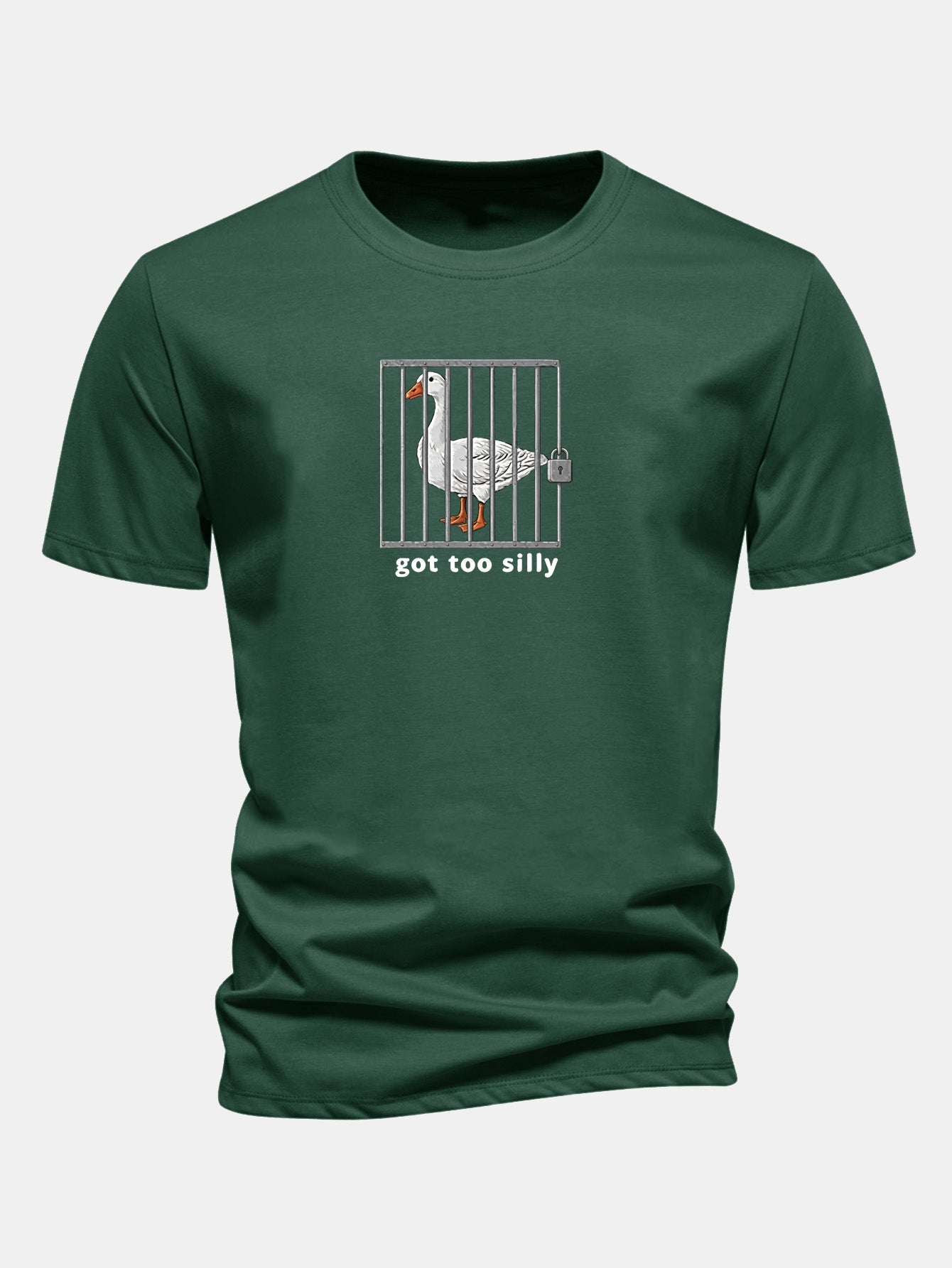 Regulär geschnittenes T-Shirt mit lustigem Gänse-Druck