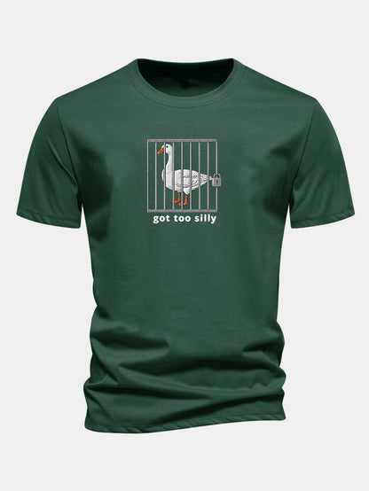 Regulär geschnittenes T-Shirt mit lustigem Gänse-Druck