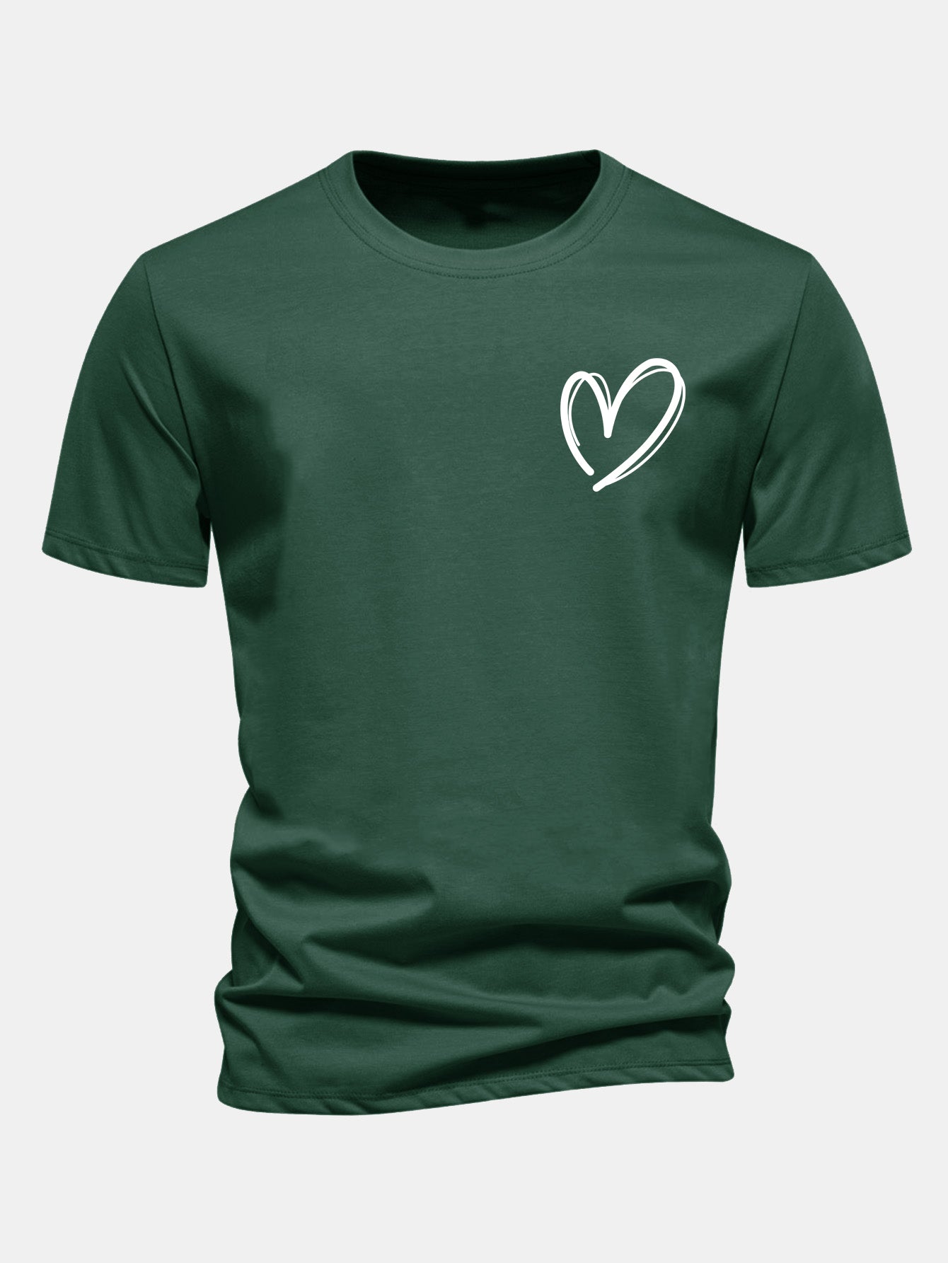 Regulär geschnittenes T-Shirt mit Herzmuster aus Baumwolle