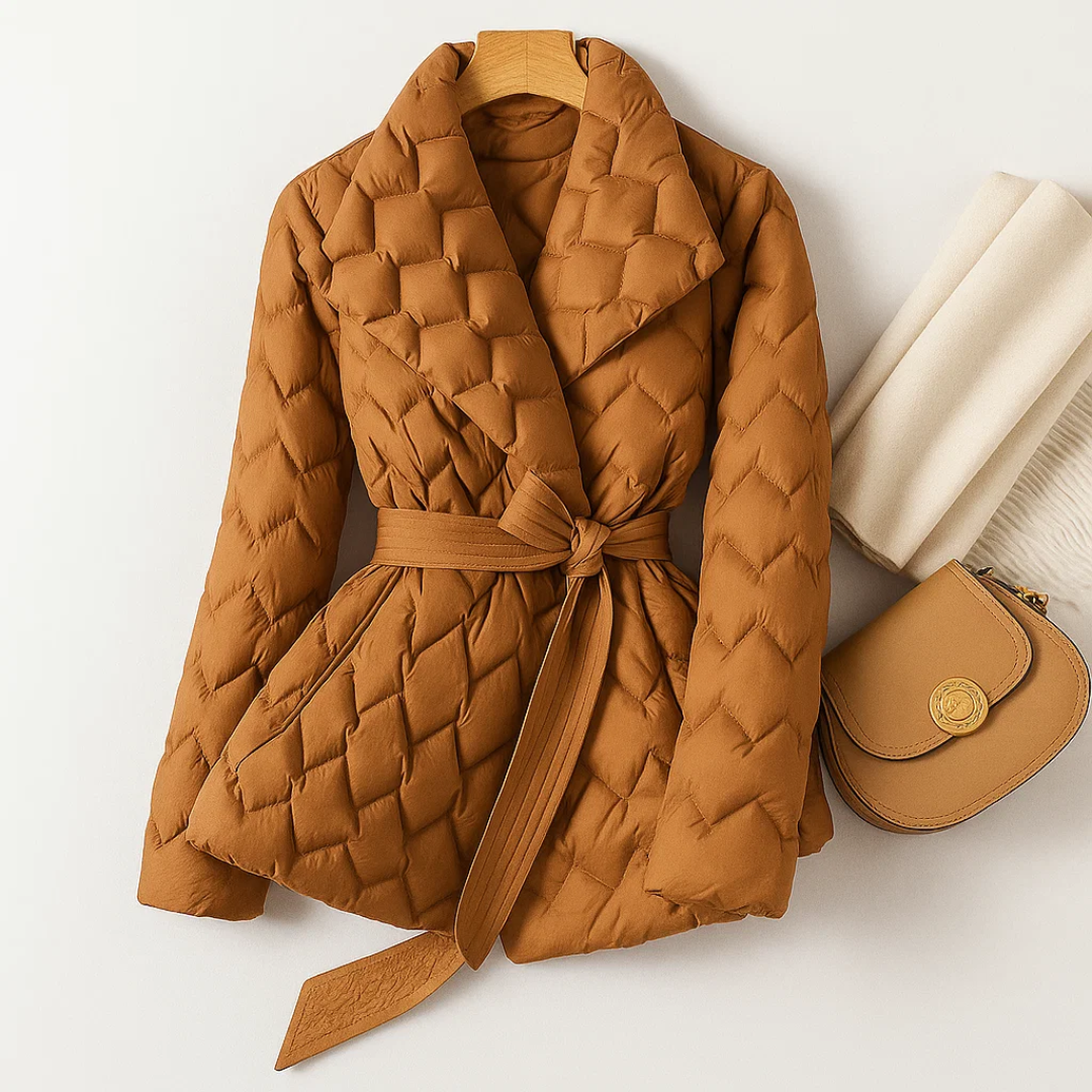 Sophia | Daunenjacke mit Taillengürtel